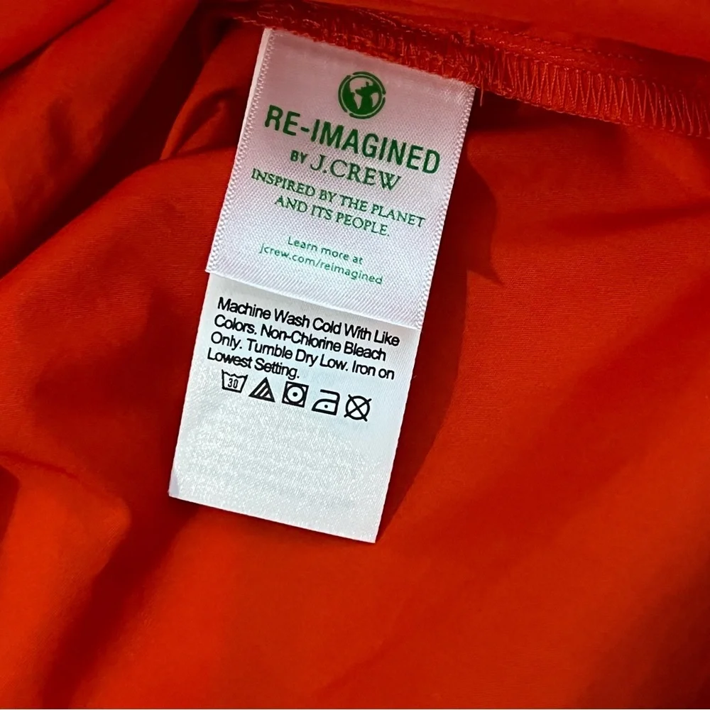 NWT J Crew Reimagined Orange Cotton Poplin Halter Bow Top Blouse Size XL